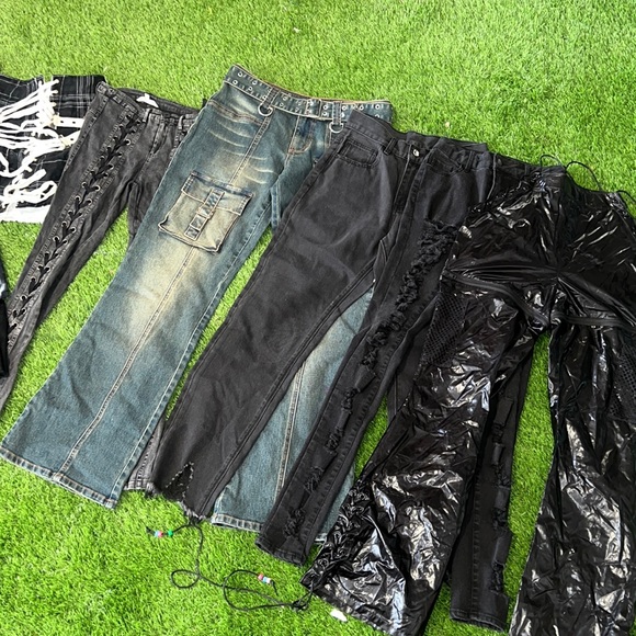 Dolls Kill Pants - Dolls Kill Darker Wavs club Exx small rare pants Bundle XS widow jeans denim